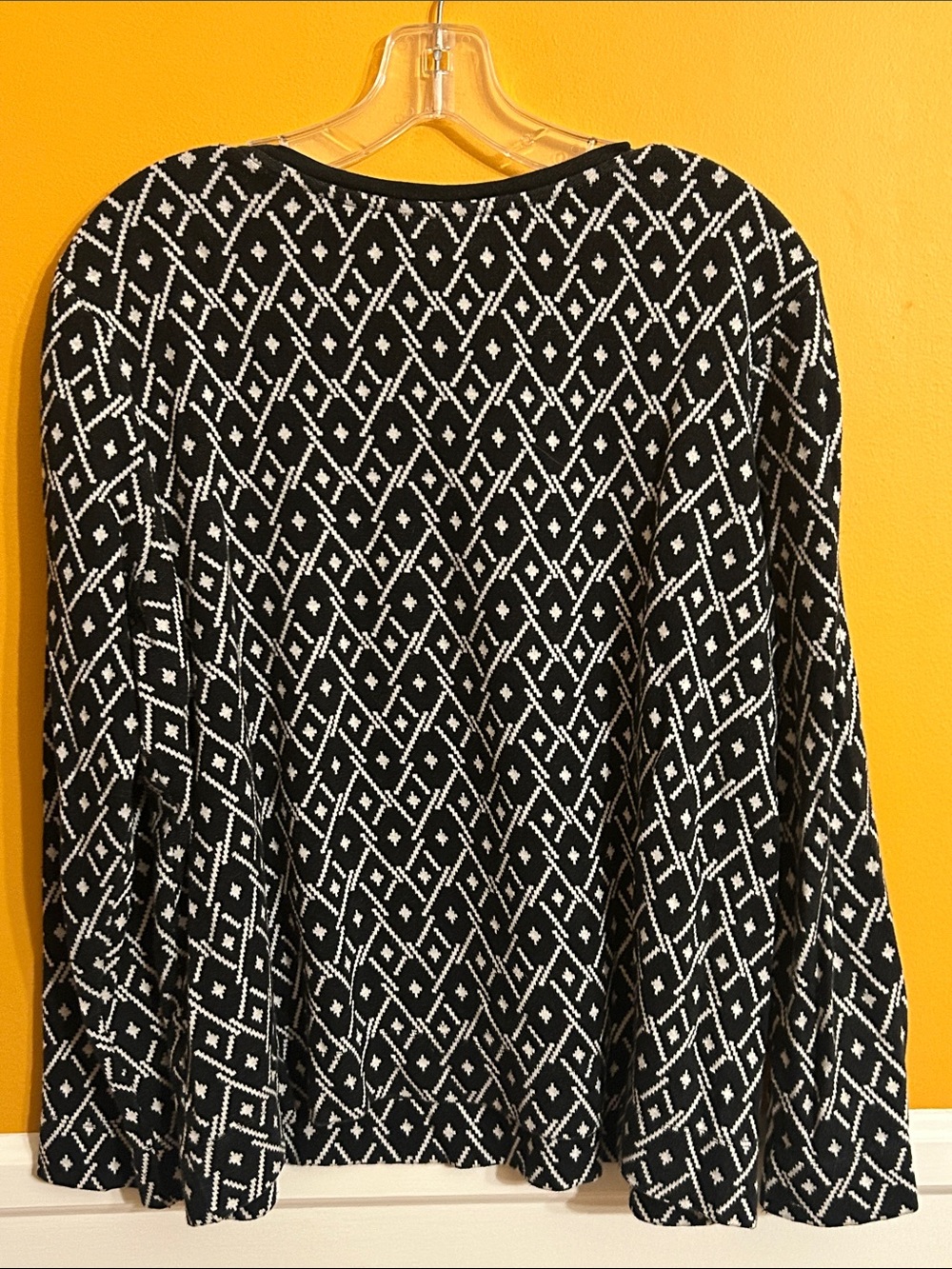 J. Jill Black and White Geometric Crewneck Sweater - Picture 6 of 7